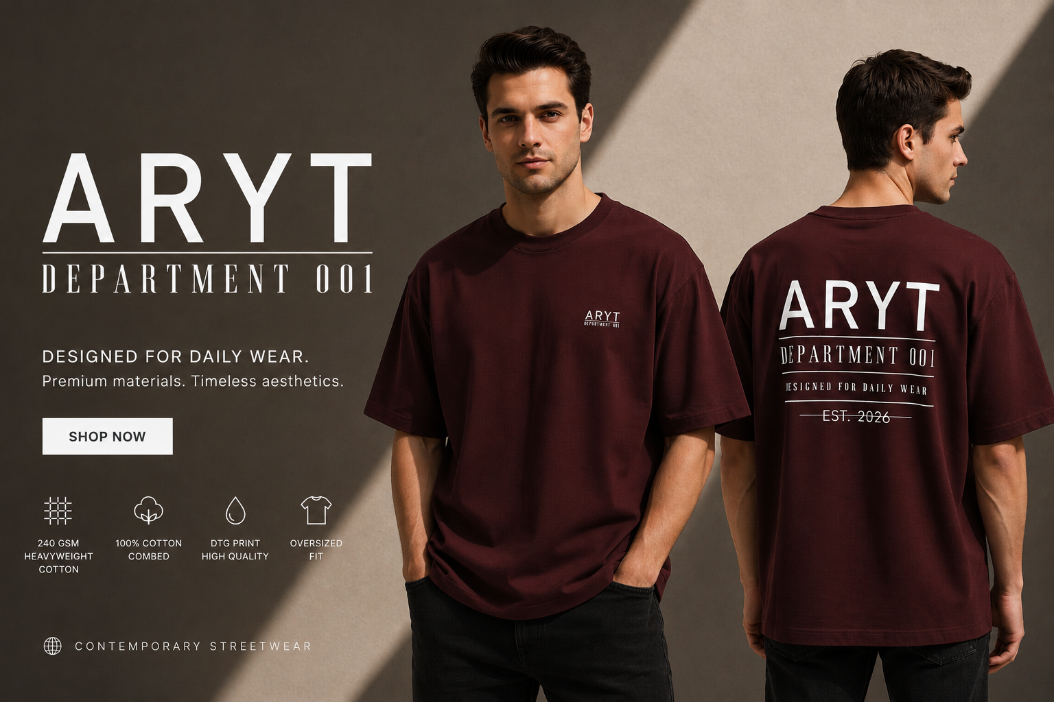 ARYT Department 001 Oversized Heavyweight Tee